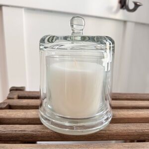 Glass Cloche Bell Dome Clear Jar Candle Holder Handle Butter Container Style New